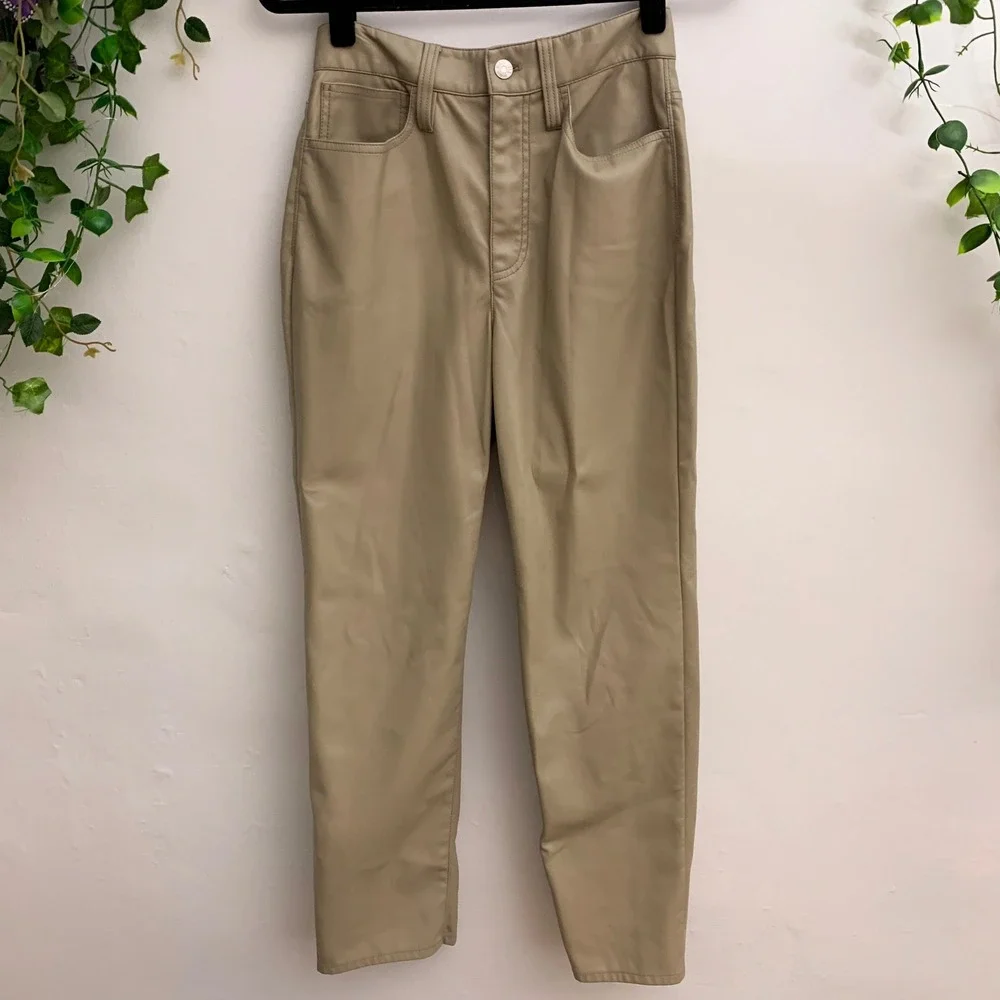 Madewell The Perfect Vintage‎ Straight Faux Leather Jean Size 25